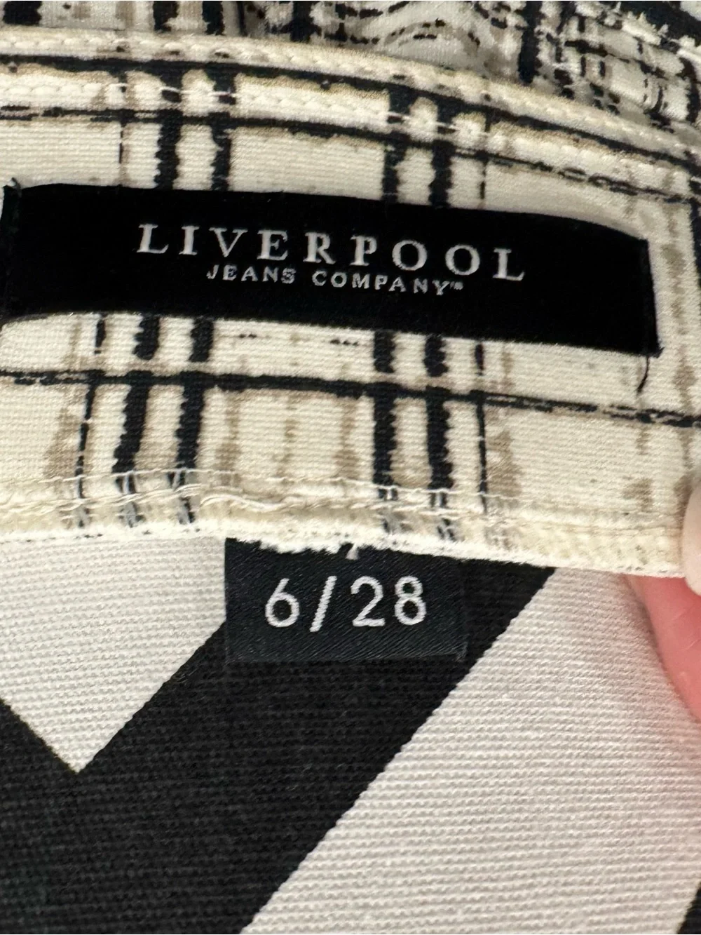 Liverpool Black and White Plaid Pencil Skirt